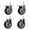 Service Caster 5 Inch Black Polyurethane Swivel 34 Inch Threaded Stem Caster Set 2 Total Lock Brakes SCC-TSTTL20S514-PPUB-BLK-34212-2-S-2 - alternate 1